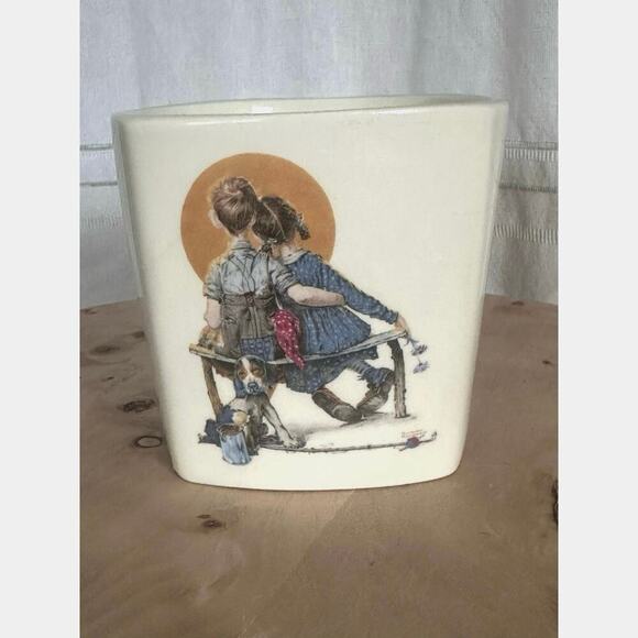 Vintage Norman Rockwell “Two’s Company” Planter | 1983 FTD Limited Edition - Picture 1 of 6